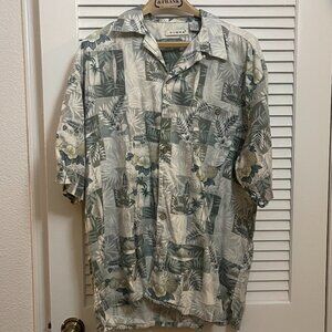 SUMMA Tropical Palm Print Button Up Shirt